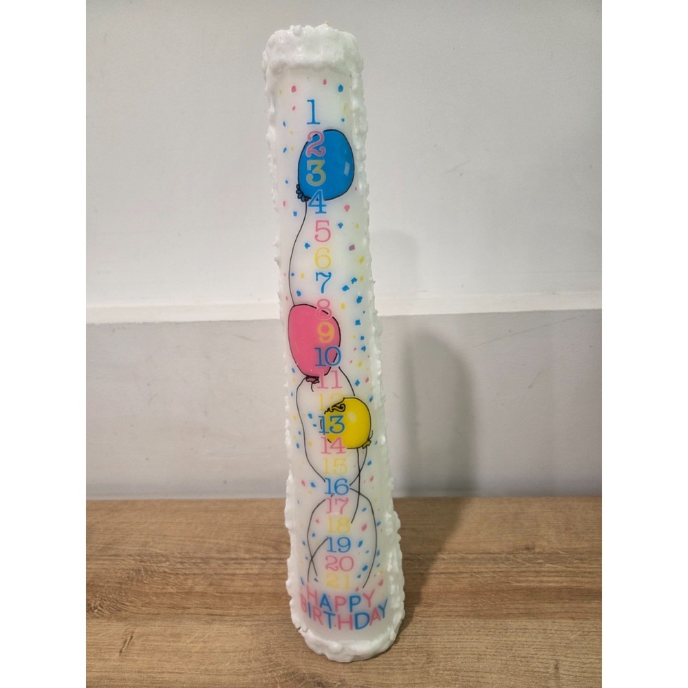 Baby Shower Happy Birthday Countdown 1 to 21 Giant Pillar Candle 16''